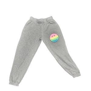 NEW FIREHOUSE girl's rainbow smile sweatpants in grey